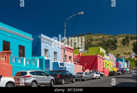 South Africa, Western Cape, Cape Town, the colorful houses of Bo-Kaap, the Malay neighborhood Stock Photo