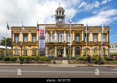 France, Reunion island, Saint Denis, colonial building, city hall Stock Photo