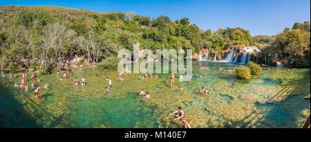 Croatia, North Dalmatia, Krka National Park, Krka River Falls at Skradinski Buk Stock Photo