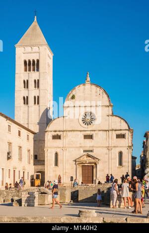 Croatia, Central Dalmatia, Dalmatian coast, Zadar, the Roman Forum, St Mary's Church Stock Photo