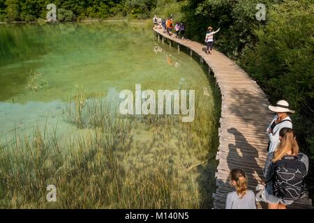 Croatia, North Dalmatia, Plitvice Lakes National Park listed as World Heritage by UNESCO, Lower lakes Stock Photo