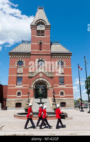 Canada, New Brunswick, Fredericton, military in uniform in front of City Hall Stock Photo