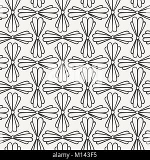Seamless background, vector pattern with floral pattern made of simple doodles. Cartoon flowers Stock Vector