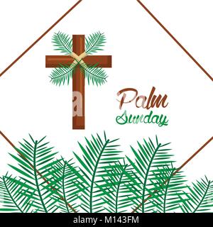 palm sunday happy easter celebration Stock Vector