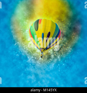 Digitally enhanced image of a floating hot air balloon Stock Photo