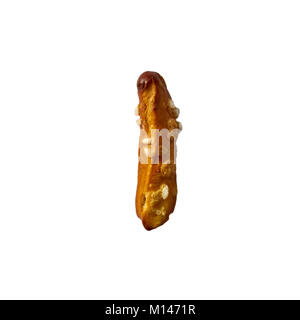 Pretzel Letter I Isolated On White Background Macro Shot Manually Detoured Stock Photo