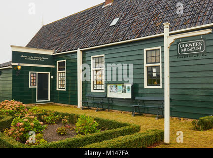 Dutch Watch and Clock Museum in a 17th century cottage, Zaanse Schans a village near Zaandijk in the municipality of Zaanstad, Netherlands Stock Photo