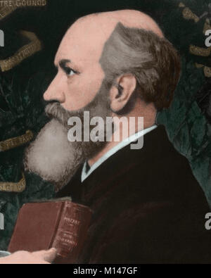 Charles Gounod (1818-1893). French composer. Portrait. Engraving. Colored. Stock Photo
