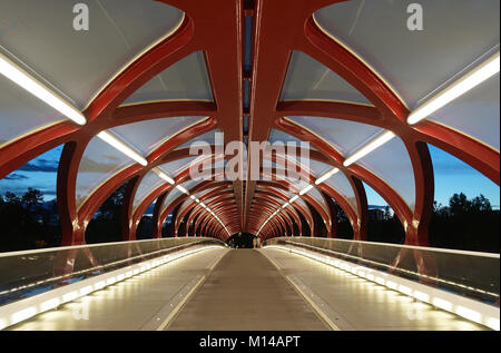 Peace Bridge inside, Calgary, Alberta, Canada. Stock Photo