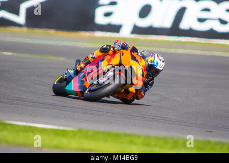 Pol Espargaro setting quick time during morning warm-up MotoGP Octo British Grand Prix 2017 Stock Photo