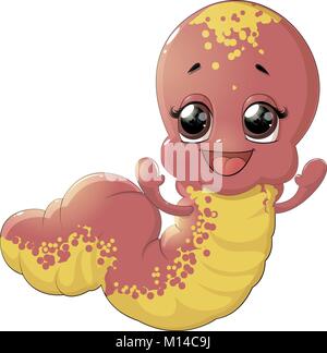 Cartoon vector cute caterpillar for design element Stock Vector