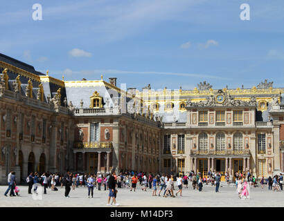 The Marble Court of the Versailles Palace, Ile-de-France, France. Stock Photo