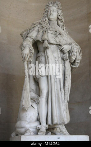 Marble sculpture statue of Philippe de France, Duke of Orleans, Regent of the Kingdom of France, (1674-1723) By Theophile Francois Marcel Bra in the S Stock Photo