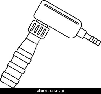 Hand draw rotary tattoo machine icon outline Stock Vector