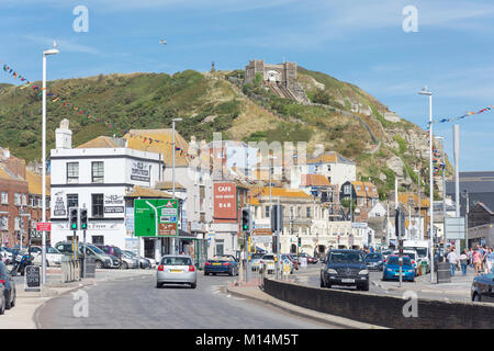 Old Town Hastings and East Hill Cliff Railway, Rock-a-Nore Road, Hastings, East Sussex, England, United Kingdom Stock Photo
