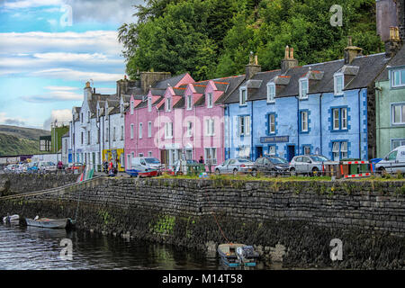 View on Portree on Skye island in Scotland Stock Photo