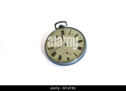 Vintage pocket watch isolated on white background Stock Photo