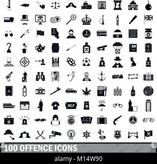 100 offence icons set, simple style Stock Vector Image & Art - Alamy