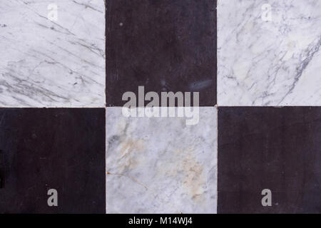 black and white marble floor tiles. Stock Photo