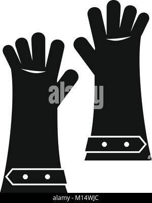 Heat resistant gloves for welding icon simple Stock Vector