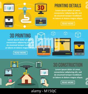 Printing 3d details banner horizontal concept Stock Vector Image & Art ...