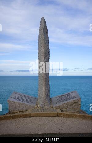 France, Calvados, Cricqueville en Bessin, Pointe du Hoc Stock Photo