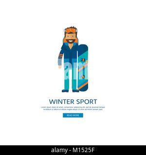 Winter sport icons collection. Skiing and snowboarding set equipment isolated on white background in flat style design. Elements for ski resort pictur Stock Vector