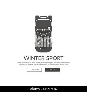 Winter sport icons collection. Skiing and snowboarding set equipment isolated on white background in flat style design. Elements for ski resort pictur Stock Vector