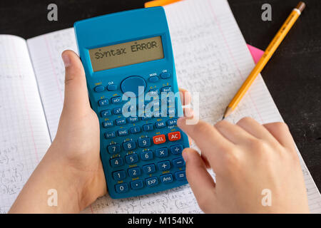 Syntax Error on Scientific Calculator. School Concept Stock Photo - Alamy
