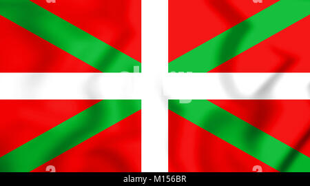 3D Flag of the Basque Country. 3D Illustration. Stock Photo