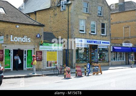 Bourton on the water, main shopping street, Gloucestershire, UK Stock Photo