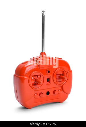 Red Radio Control Remote Isolated on a White Background. Stock Photo
