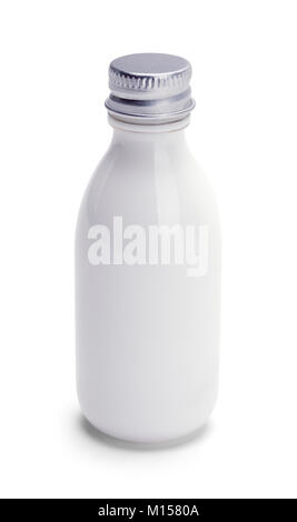 Small White Bottle Isolated on a White Background. Stock Photo