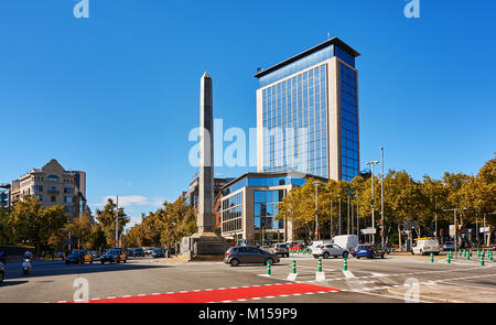 Barcelona, Spain - October 28, 2015: Joan Carles Plaza in Barcelona, Spain Stock Photo