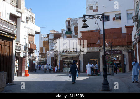 Old Jeddah (Balad) The old market in Jeddah. pre-Islam era, Saudi Arabia. Stock Photo