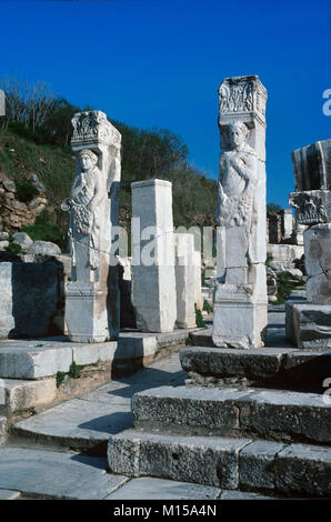 Arch remains of the Gate of Hercules, Curetes Street, Ephesus, Turkey Stock Photo