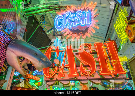 Neon signs available for hire from Gods Own Junkyard in Walthamstow, London. Photo date: Friday, January 26, 2018. Photo: Roger Garfield/Alamy Stock Photo