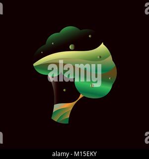 Broccoli gradient material icon minimal design. Original stylization of vegetables Stock Vector