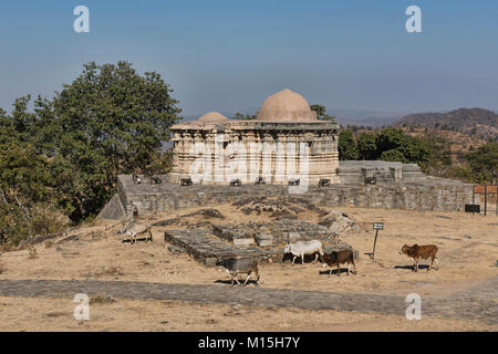 Jain temple at the Kumbhalgarh  UNESCO World Heritage site, Rajasthan, India Stock Photo