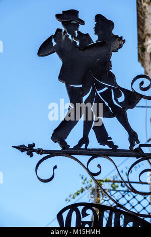 Buenos Aires Argentina,San Telmo,sign,metal cut-out,tango dancers,Hispanic,ARG171122314 Stock Photo