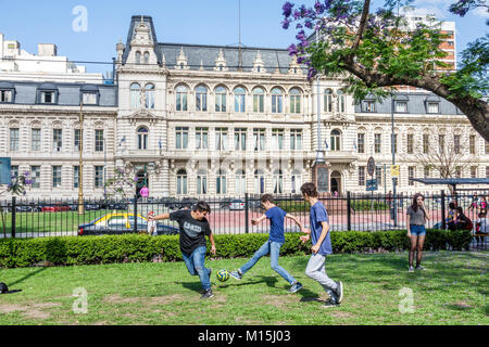 Buenos Aires Argentina,Plaza Rodriguez Pena,park,Hispanic Latin Latino ethnic minority,teen teens teenage teenager teenagers youth adolescent,boy boys Stock Photo