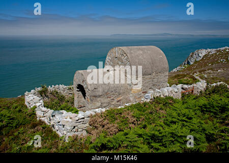 Old explosives bunker used in the construction of the Holyhead breakwater on Holyhead Mountain, Anglesey Stock Photo