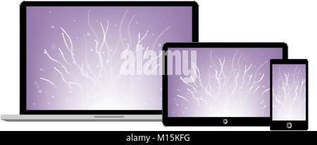 Abstract style modern gadgets isolated on the white background. Stock Vector