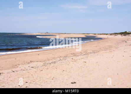 Herring Cove Beach looking toward the Race Point Lighthouse on Cape Cod Stock Photo