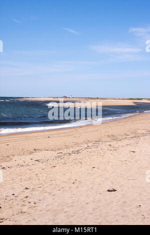 Herring Cove Beach looking toward the Race Point Lighthouse on Cape Cod Stock Photo