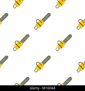 Yellow chainsaw pattern seamless Stock Vector