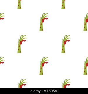 Zombie green bloody hand pattern seamless Stock Vector