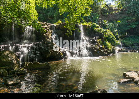 Waterfall in the park of Eureka House,Maison Eureka,Moka,Mauritius Stock Photo