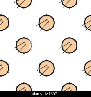 Drum pattern seamless Stock Vector