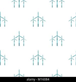 Wind turbine pattern seamless Stock Vector